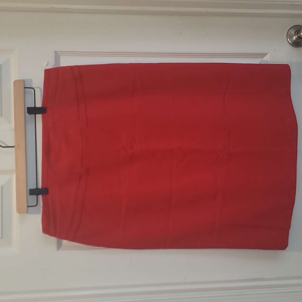 Red Midi Skirt Elegant Wear Office Wear Career Minimalist
